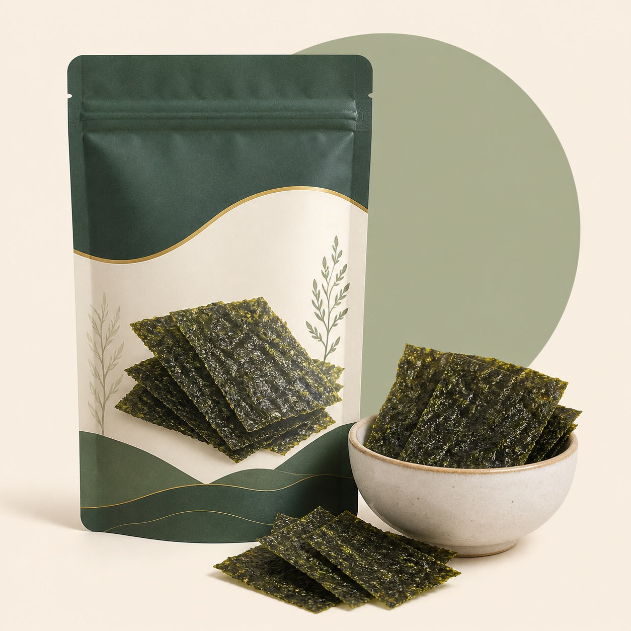 Roasted seaweed crisps